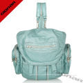 Stylish Metallic Leather Backpack Bag For Women , Leather Shoulder Bag